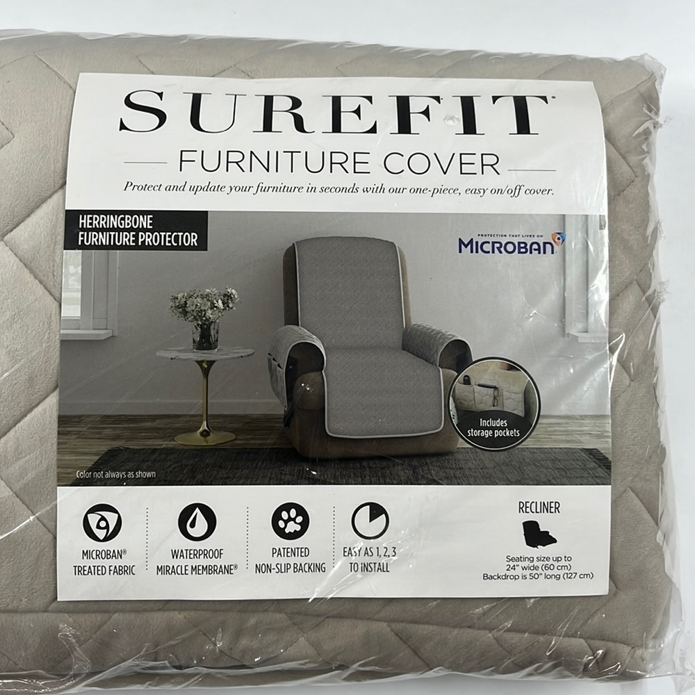 SUREFIT recliner cover. Color Sand. Limit 1 per bundle due to weight.